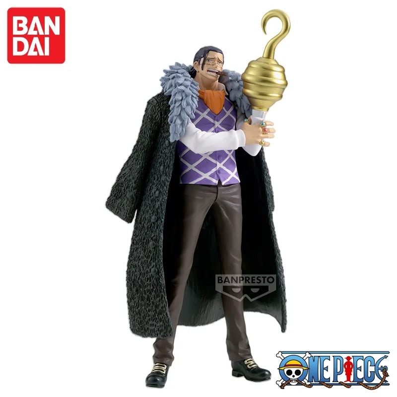 In Stock 100% Original Bandai One Piece DXF Anime Great Pirate Route Crocodile (Old Sand) Character Model Collectible Toy