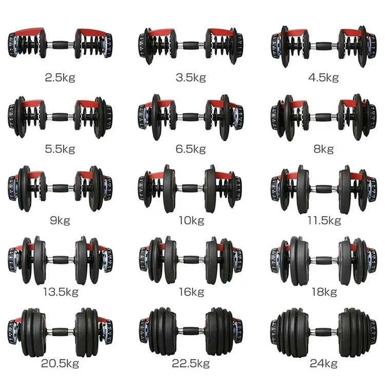 Auf Lager Fitness Freihanteln Langhanteln 24KG 52,5LB Fitnessgeräte Verstellbares Hantelset Für Bodybuilding