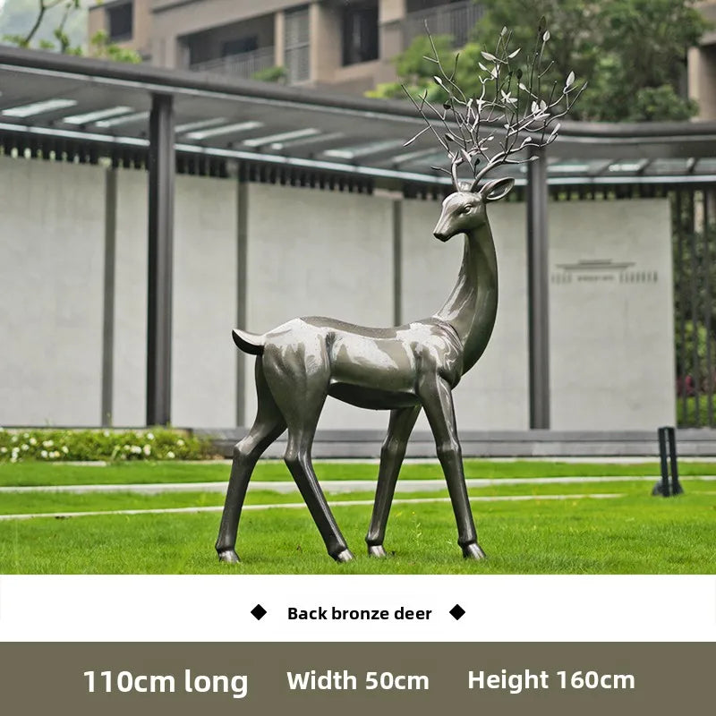 Outdoor abstract sika deer lawn decorative sculpture landscaping