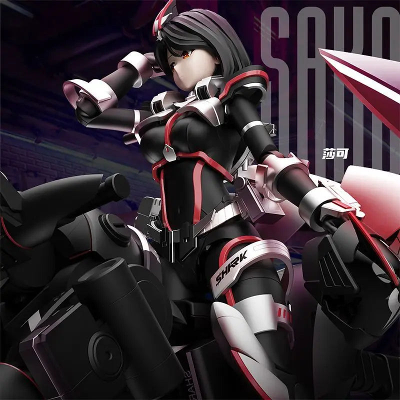 Special Yubo Figure Cultural And Creative Cyber Shark War Riding Goddess Shake Guochuang Mecha Assembly Model Toy Collect Gifts