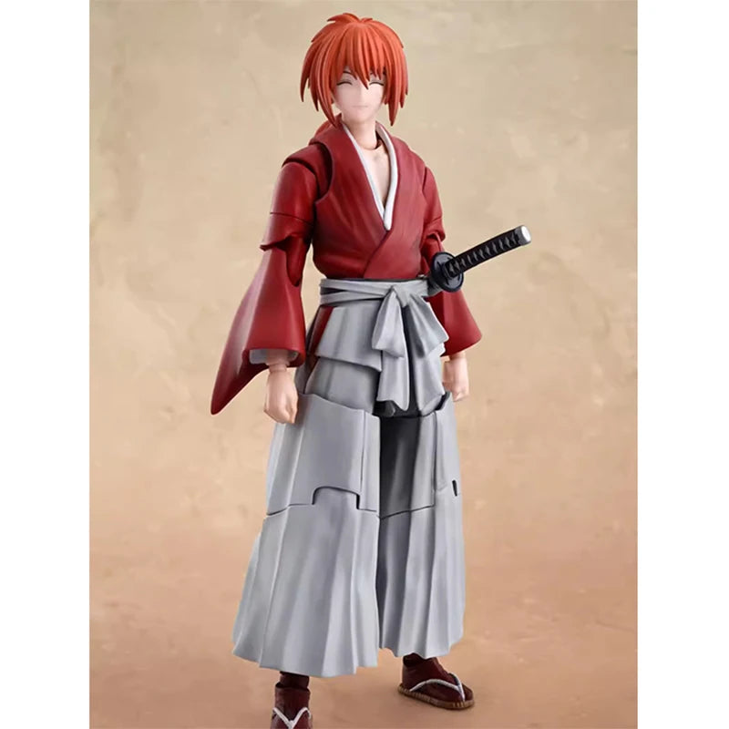Bandai  Genuine Rurouni Kenshin Model Kit Anime Figures SHF Himura Kenshin Action Figure Collection Model for Kids Toys