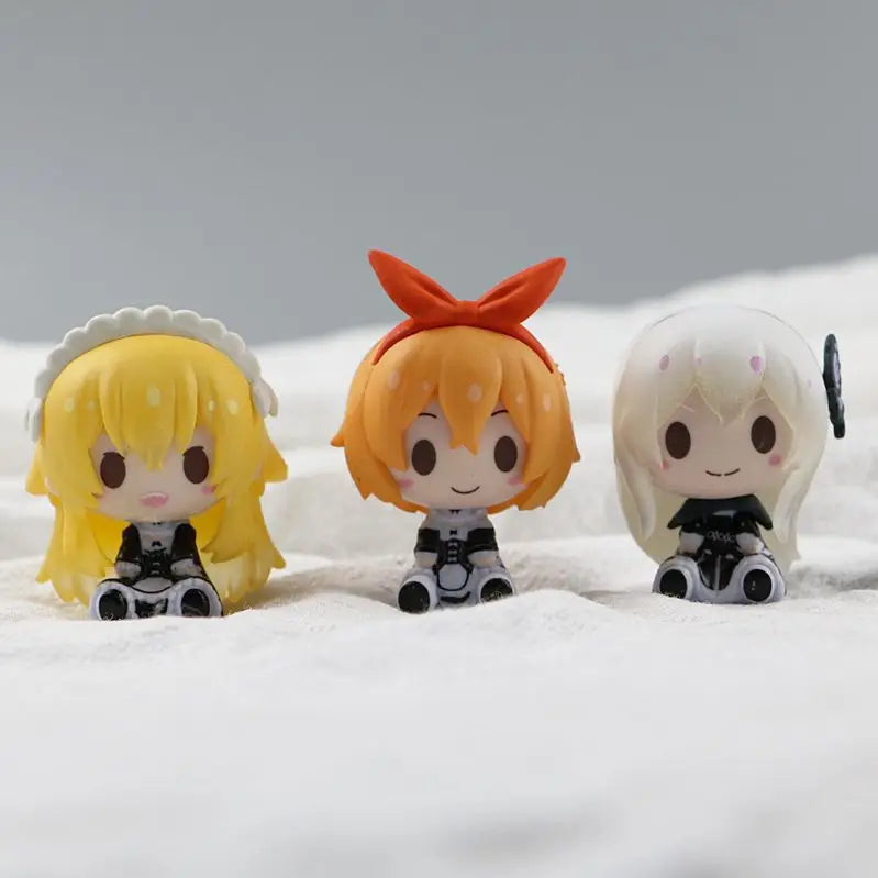 7pcs/set Anime Ram Rem q-version kawaii Sitting posture Action Figure PVC Model Statue Toys Doll Desk Decor Collectible Gifts