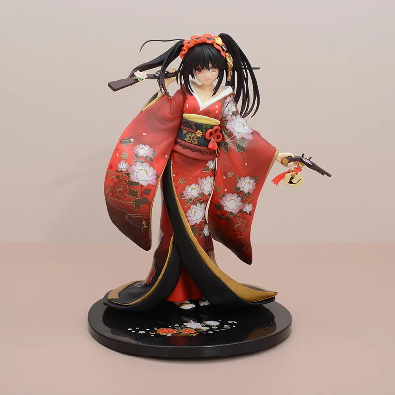 23cm KDcolle Date A Live Anime Girl Figure Kurumi Tokisaki Alluring Kimono Action Figure Kurumi Sexy Girl Figure Adult Model Toy