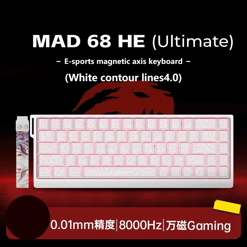Mad 60he Mad 68he Жична механична клавиатура за игри с магнитен превключвател RT 0.02mm 0.04mm 8K Polling Rate RGB Hotswap клавиатура