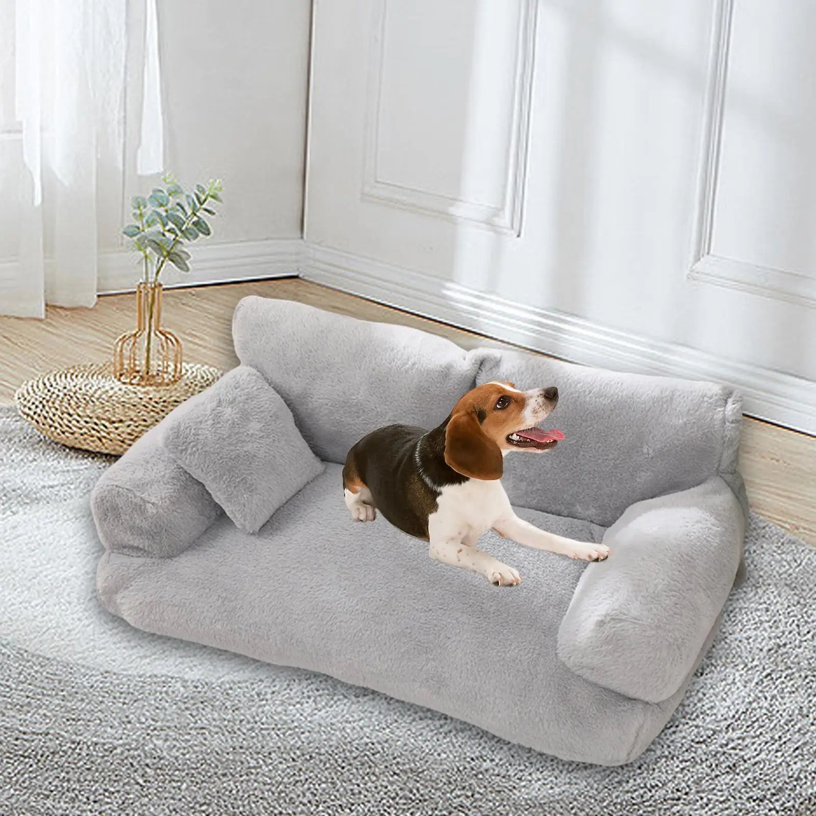 Cat Couch Bed Pet Couch Bed Plush Anti Slip Decoration Portable for Indoor Cats Plush Dog Cat Pet Couch for Kitty Small Dogs