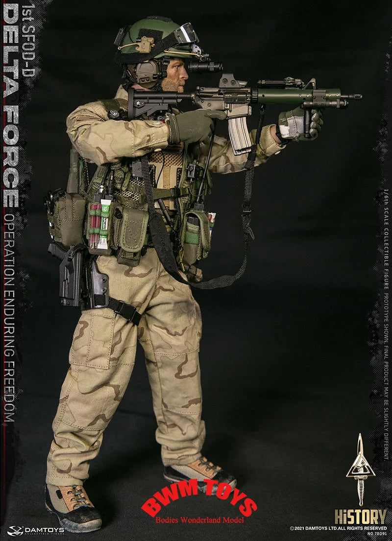 1/6 DAMTOYS DAM 78091 US. 1st SFOD-D Delta Force Operation Freedom Group Moveable Soldier Action Figure with Weapon Accessory