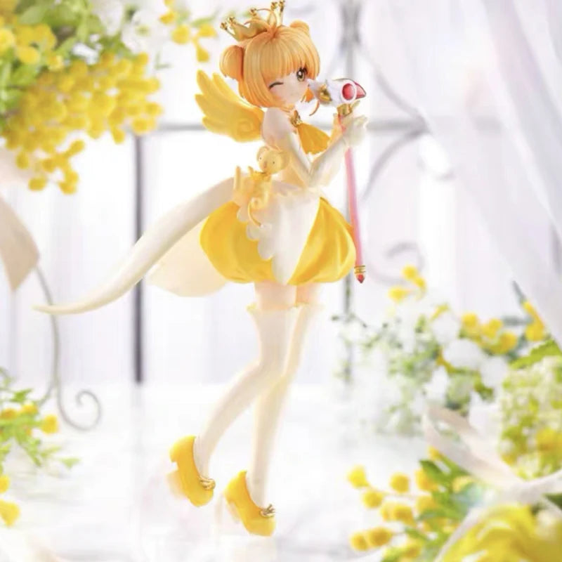 New 22cm Cardcaptor Sakura Kinomoto Sakura Figure Pvc Anime Models Statue Collection Toys Desk Decoration Kids Halloween Gifts