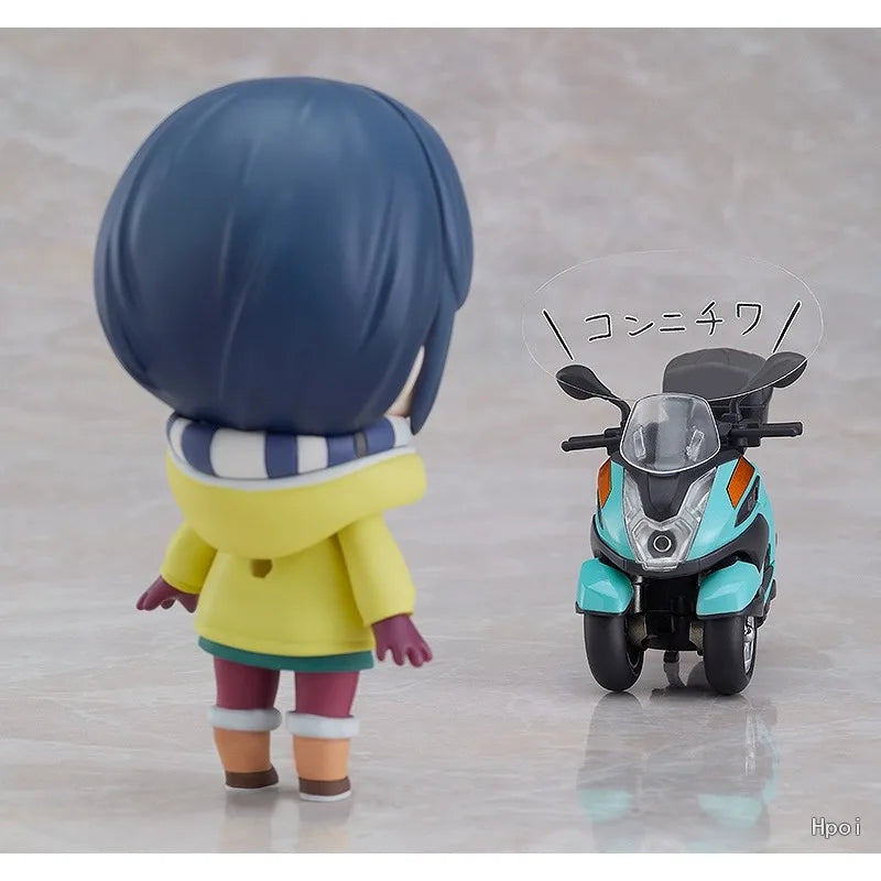 GSC Original NENDOROID LAID-BACK CAMP Series 1865 Shima Rin Three Wheel Motorcycle Edition Anime Action Figure Model Toys