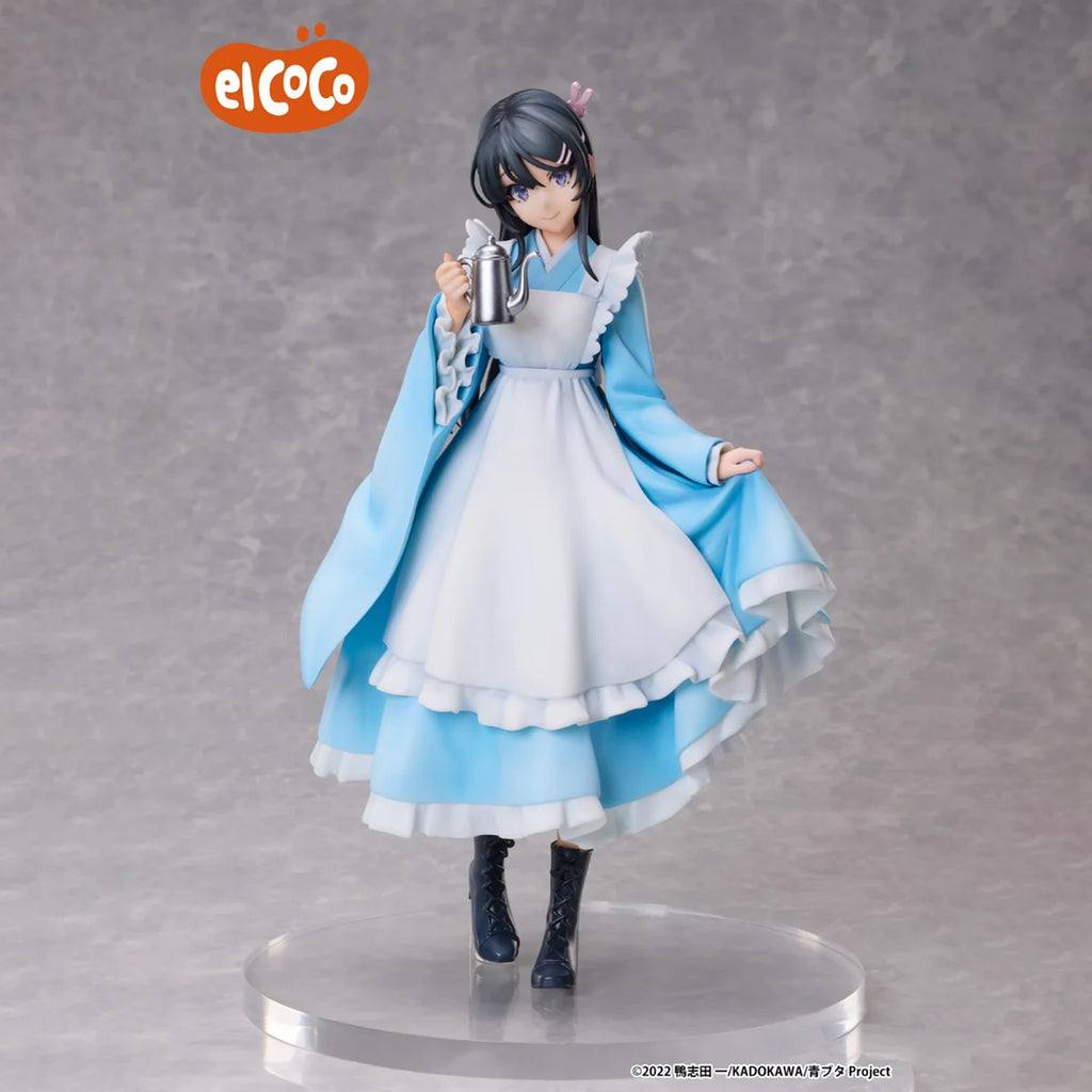 In Stock ElCoco Sakurajima Mai Kimono Maid Outfit Desktop Cute Doll Anime Action Figure Toy Gift Model Collection