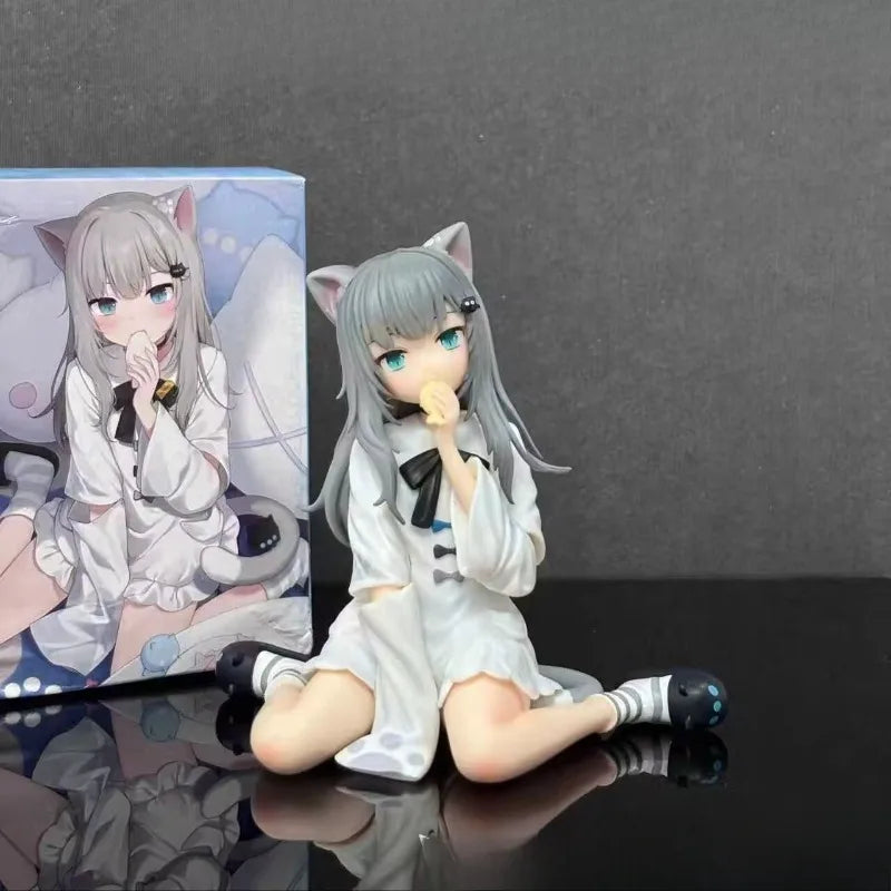 Two Styles Pvc Action Figure Toys 21cm Collection Model Kawaii Gift Model Desktop Decoration Cute Cat Ears Beautiful Girl Anime