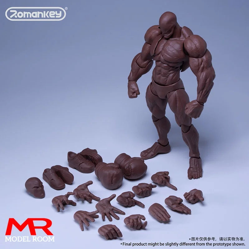 Romankey UMS003 1/12 Big Guy Super Flexible Joint Body 18cm Strong Muscle Male Soldier Action Figure Body Dolls for Collection