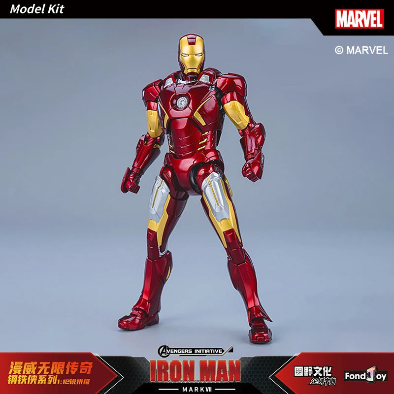 Iron Man Mecha MARK VII Fondjoy 1/12 Ratio Model Kit The Infinity Saga MK7 Assembly Building Blocks Joints Are Mobile Marvel Toy