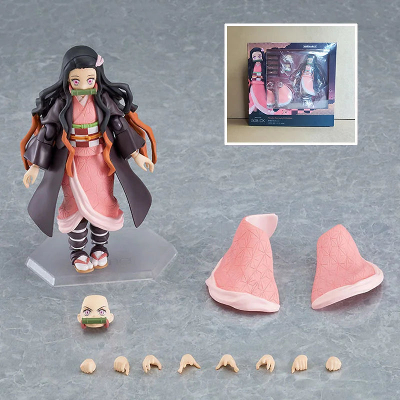 17cm Figma Demon Slayer Figure Kimetsu No Yaiba Rengoku Kyoujurou 553 Tanjirou 498 Kamado Nezuko Kamado 508 Agatsuma Zenitsu 522