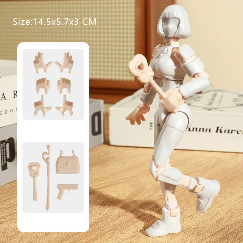 3D Printed Mannequin Dummy Magical Beauty Girl Action Figure  Multi-Jointed Movable Shapeshift Robot Ornament  For Kids Adult