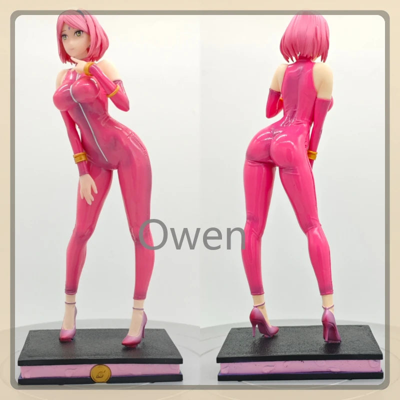 Naruto Shippuden Anime Sexy Hyuga Hinata Figure Latex Catsuit Haruno Sakura Action Figures PVC Statue Collection Model Toys Gift