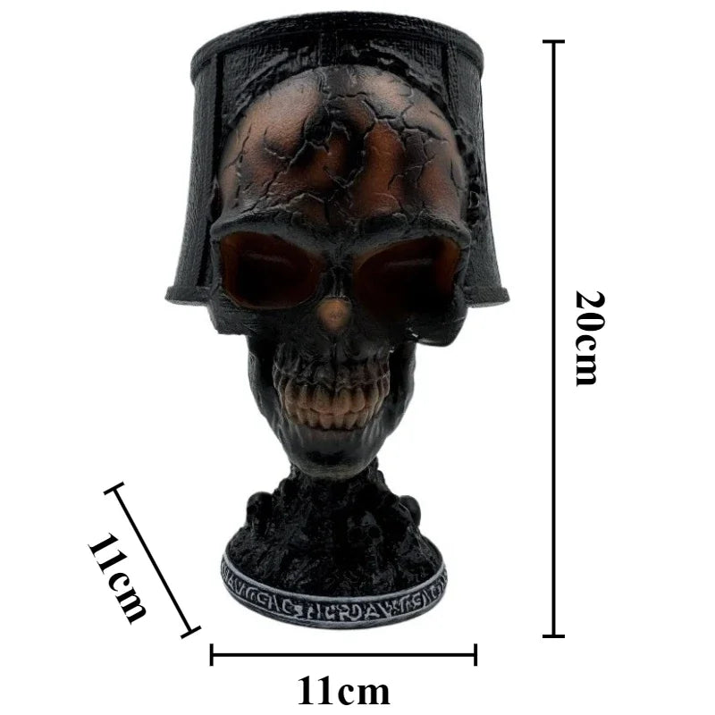 Skeleton Ornaments Resin Figurines with Lamp Miniature Creative Black Sculptures Room Decoration Accessories for Halloween