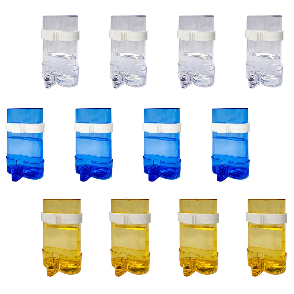 12 Pcs Large Parrot Feeder Birds Pet Water Dispenser Plastic Feeding and Watering Utensils
