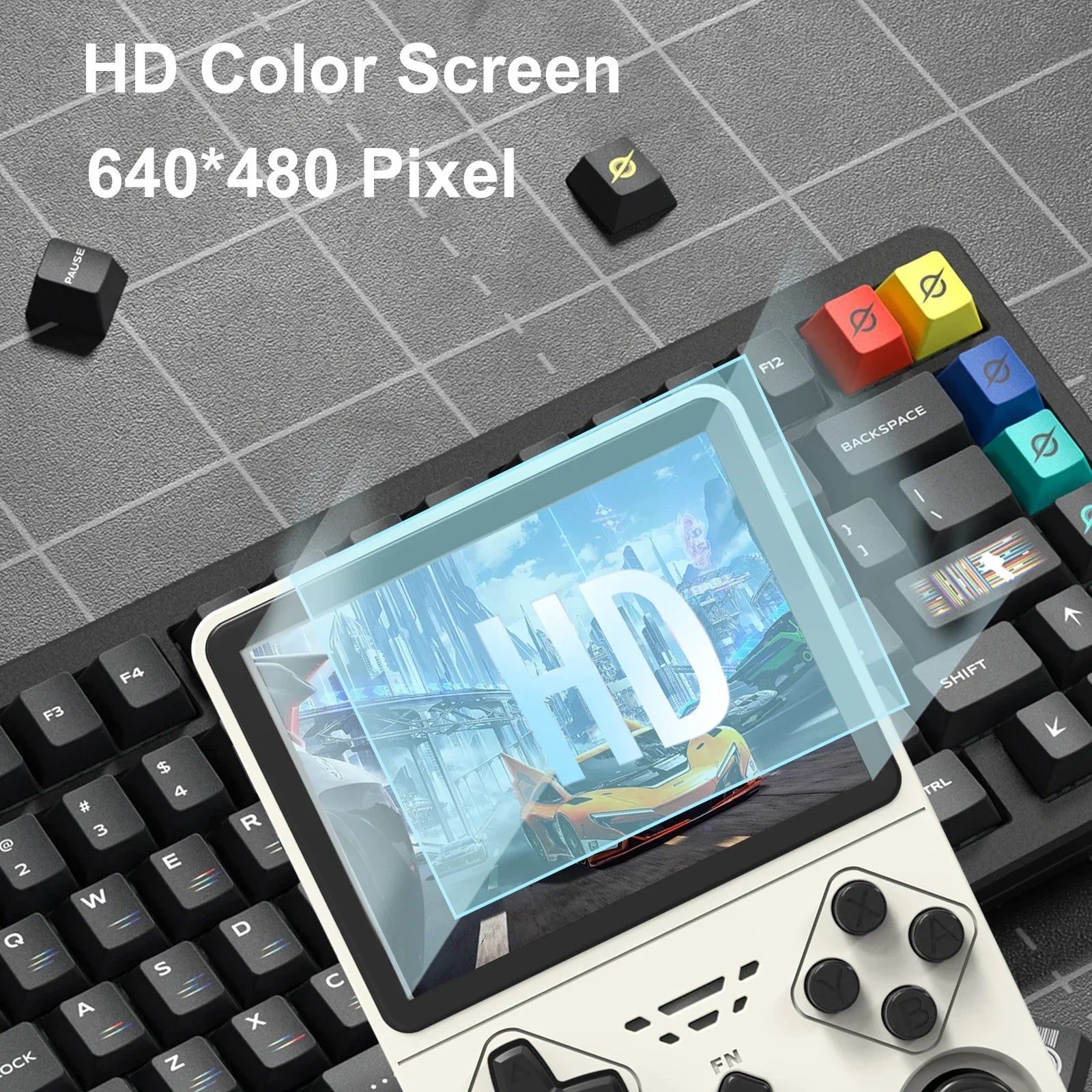 GAMINJA New Open Source Retro Handheld Video Game Console Buit in 64GB Card Emulator for PS1/PSP/DC/N64/SS 3.5 Inch IPS Screen