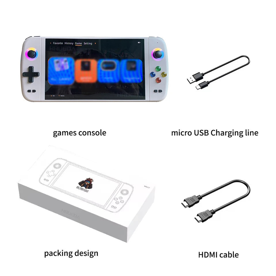 M27 Game Console Portable Pocket Retro Handheld Video Game Console 1024*600 Display 7.0 Inch Screen Gaming ﻿Support LINUX Emelec