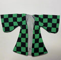 Handmade 1/12 Classic Japanese Anime Character ‌Kamado Tanjirou‌ Green Checkered Coat Accessories For Shf Action Figures