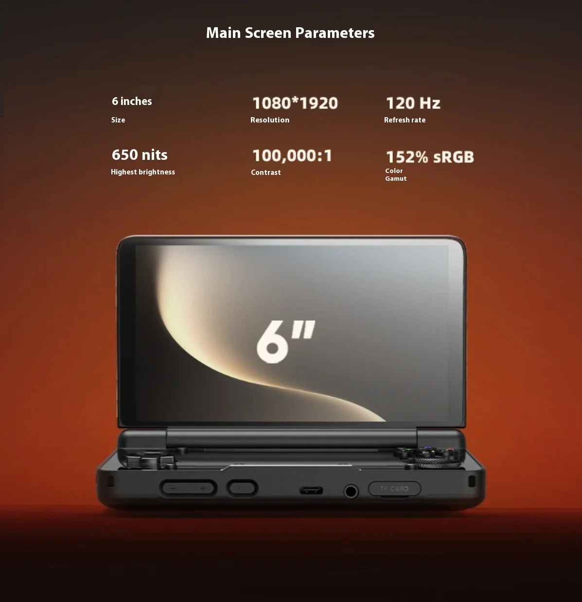 AYN Thor Game Console 6inch 1080P 120Hz AMOLED Screen 6000mAh Portable Android Handheld Console Dual Screen Flip Game Machine