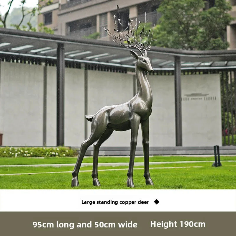 Outdoor abstract sika deer lawn decorative sculpture landscaping