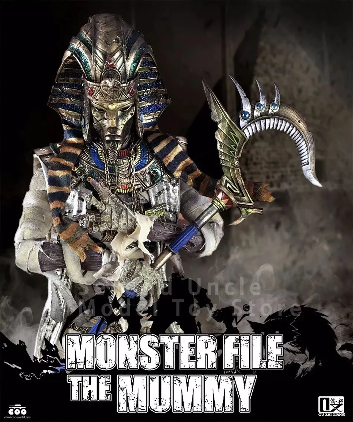 COOMODEL MF008 MF009 1/6 Monster File The Mummy Egypt Skeleton platform 12'' Action Figure Full Set Collectible Model Toys Gift