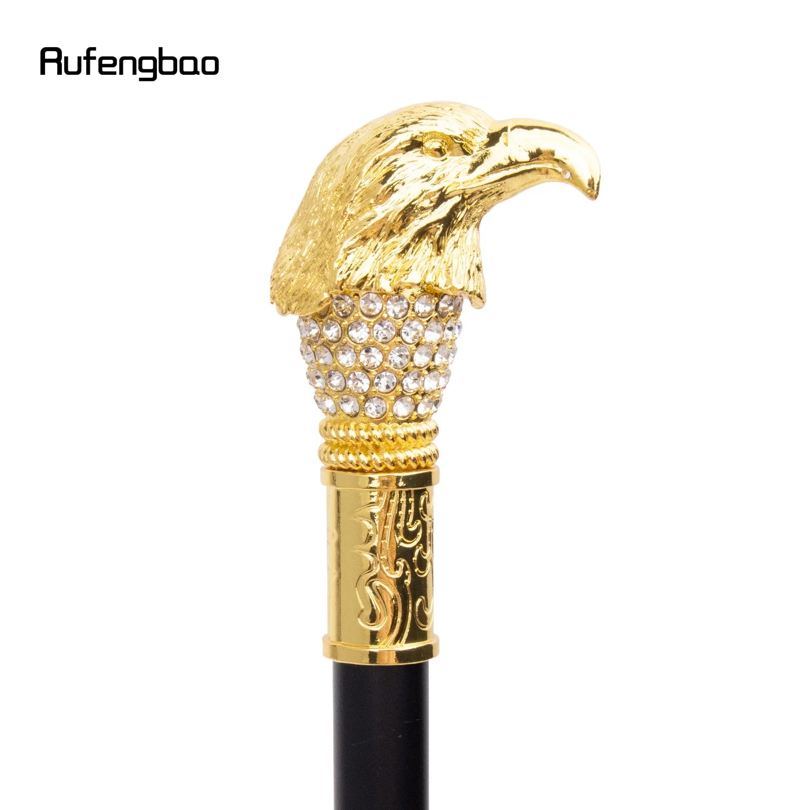 Golden White Eagle Head Fashion Walking Stick Decorative Stick Cospaly Vintage Party Fashionable Walking Cane Crosier 93cm
