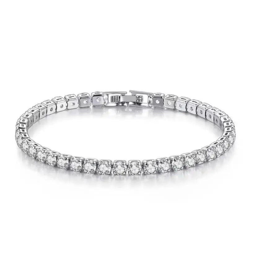 Massives 18K 14K Gold Moissanite Tennisarmband für Damen D VVS1 rundes 925 Sterling Silber Luxusarmband zur Verlobung