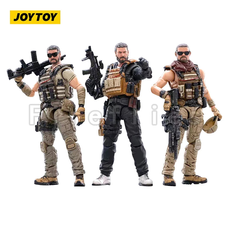 1/18 JOYTOY Action Figure (3PCS/SET) Hardcore Mercenary Trio Anime Collection Model Toy