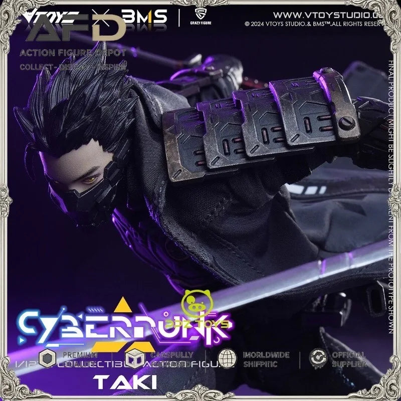 《In Stock》VTOYS&BMS Studio 1/12 Movable Figure Cyberpunk Samurai Taki VSD010 Super Good-looking High-end Movable Figure