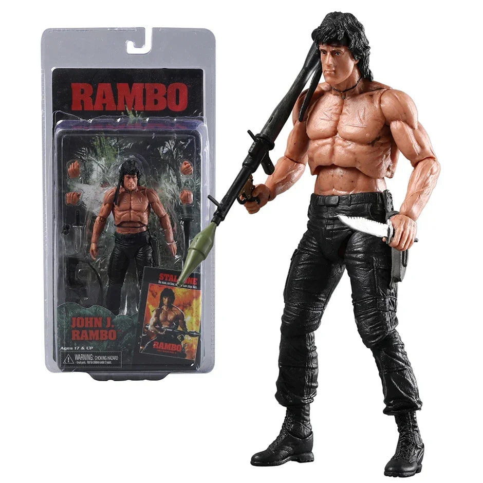 Reel Toys NECA First Blood Series John J Rambo 7" Action Figure Doll Toys Model Garage Kit Gift