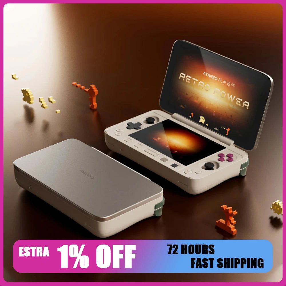 AYANEO Flip 1S DS Flip Game Console 7" 1080P 144Hz OLED Screen Portable Handheld Console HX370 8840U Dual Screens Game Machine