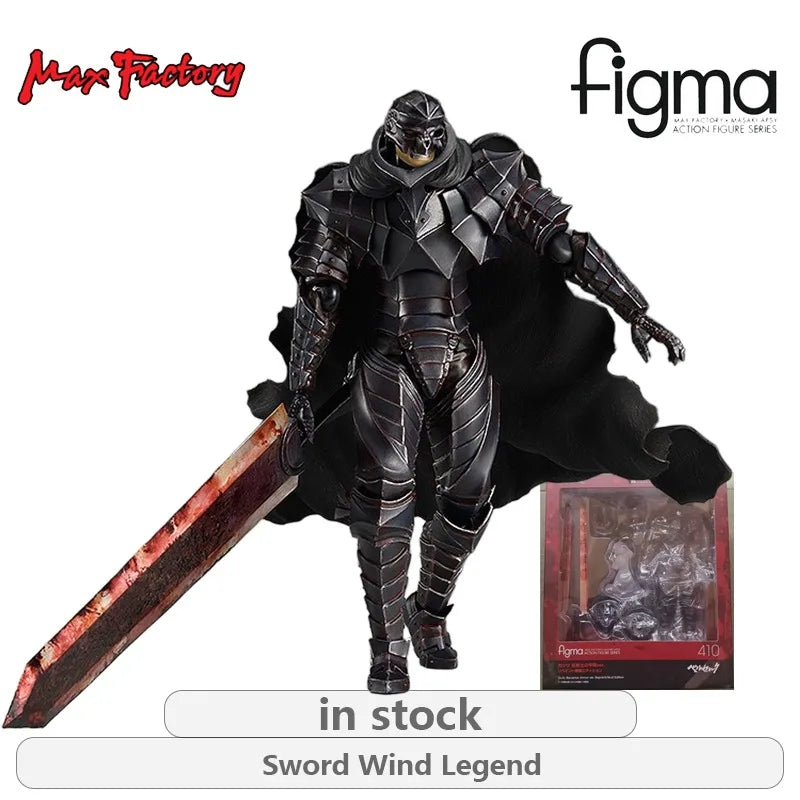 Max Factory Original Figma Sword Wind Legend 410 Gus Crazy Warrior Armor Ver Repainted Skeleton Anime Action Figure Model Toys
