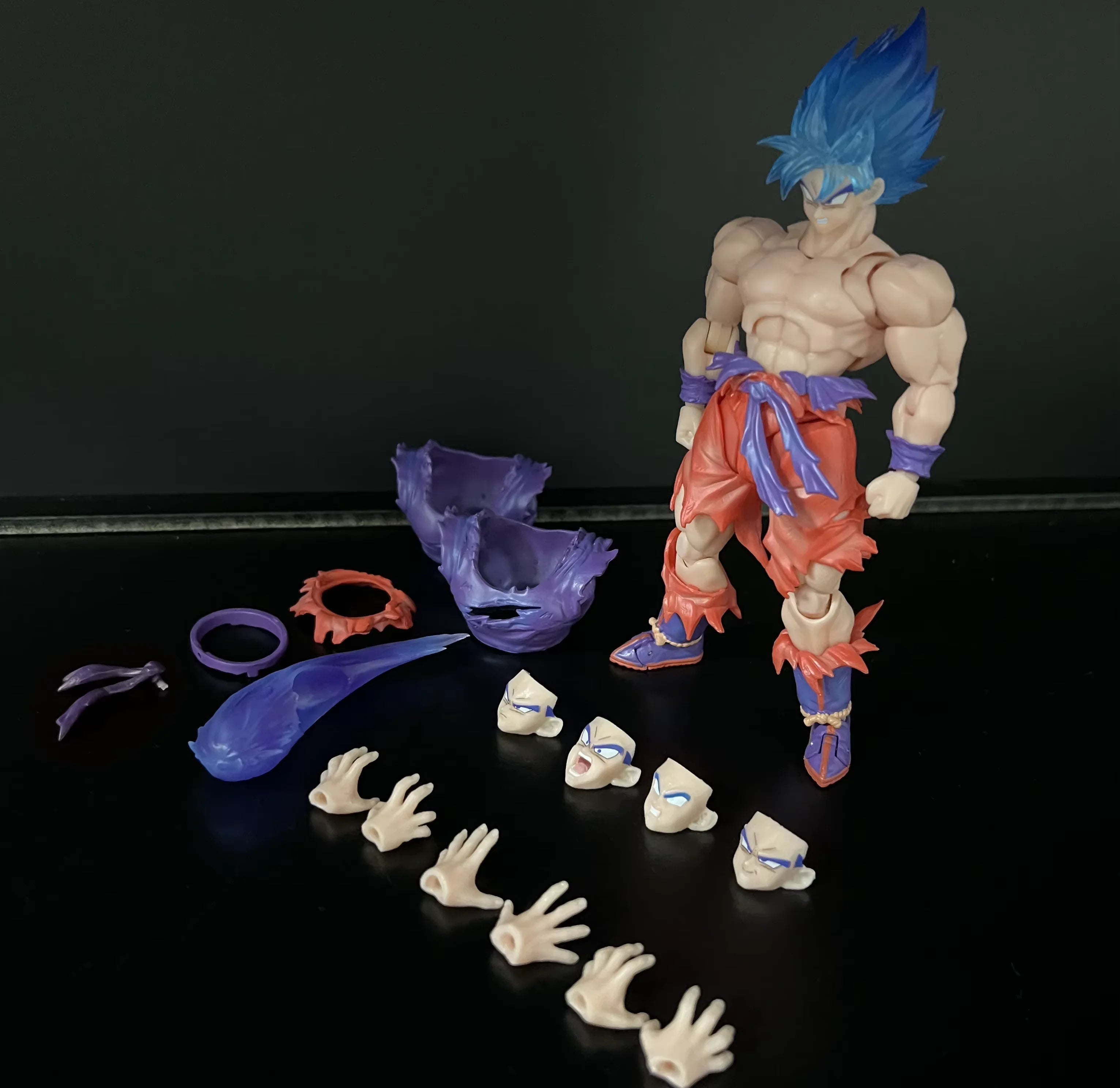 In Stock E&C Studio 1/12 Dragon Ball Z Shf Super Saiyan God Super Saiyan Son Goku Figure Kaio-Ken Anime Action Figures Toys Gift