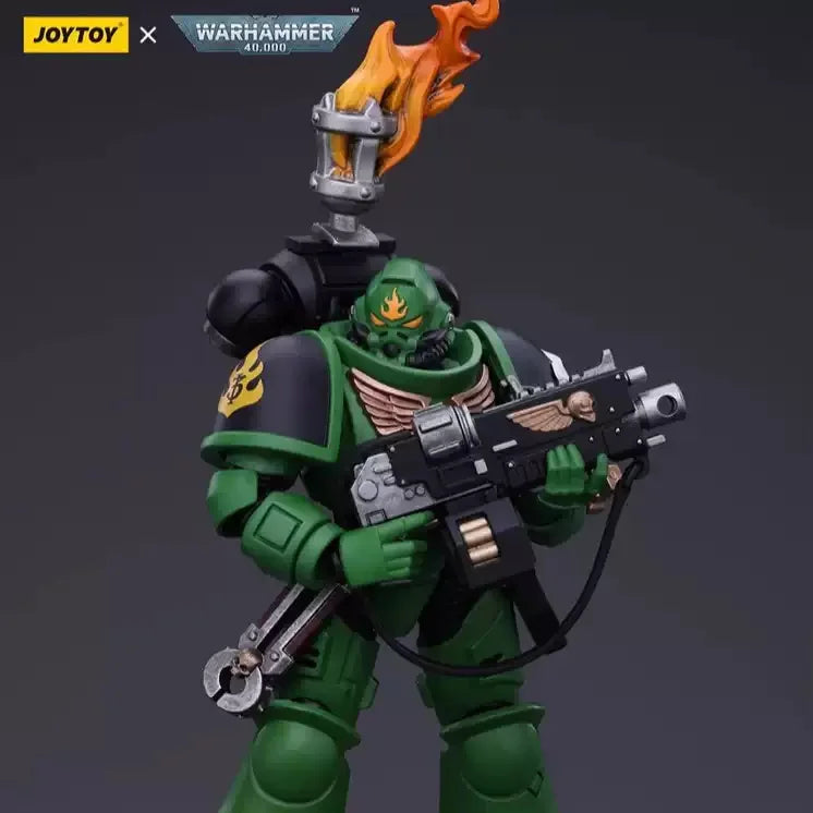 JOYTOY Warhammer 40K 1/18 Salamanders Intercessors Brother Haecule Sergeant Tsek'gan 12.1cm Soldier Action Figure Model Toy Gift