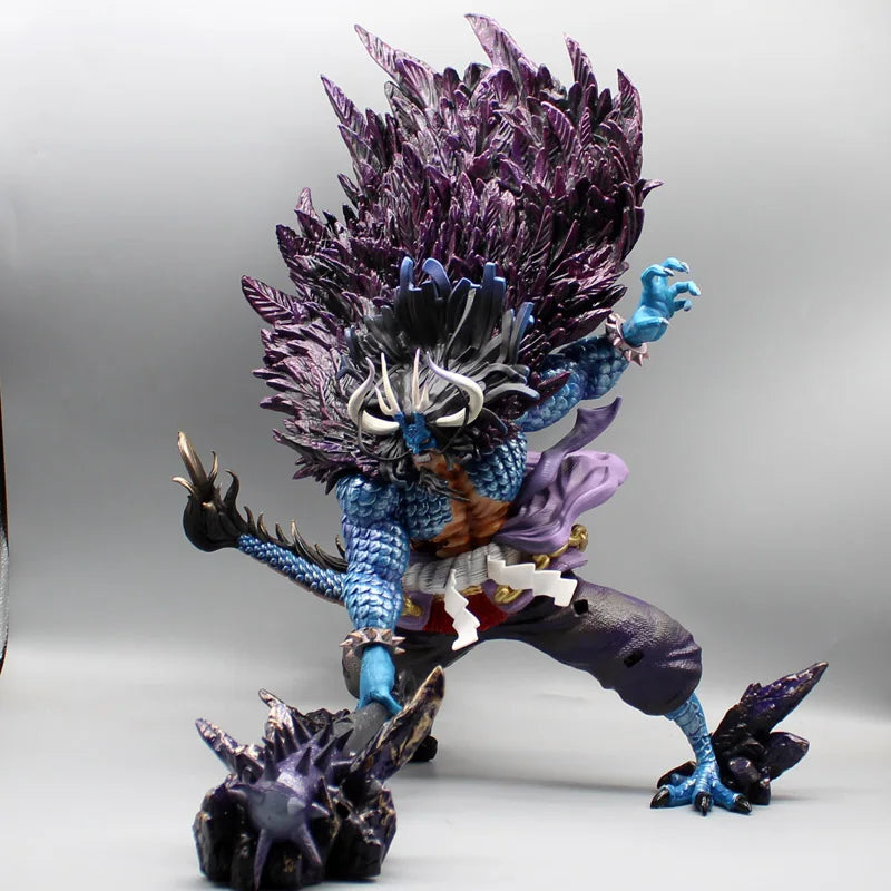 48cm One Piece Kaido Anime Figures Man Beast Figure Thunder Bagua Peripheral PVC Figurine Statue Model Decoration Toys Gift
