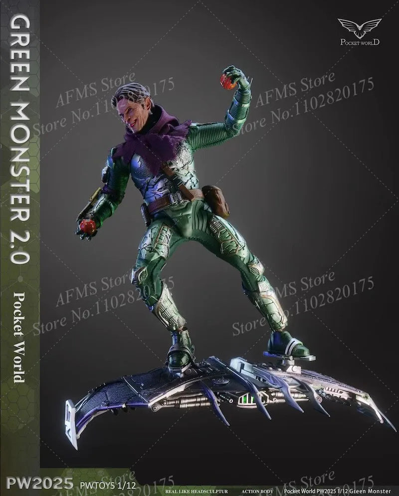 PW2025 1/12 Men Soldier Willem Dafoe Green Monster Villain War Damaged Version Spider-Man No Way Home 6Inch Action Figure
