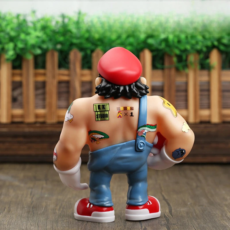 20/33cm Super Marios Bros Action Figures Funny Anime Figures Luigi Cosplay Muscle Model Dolls Ornament Kids Toys Room Decoration
