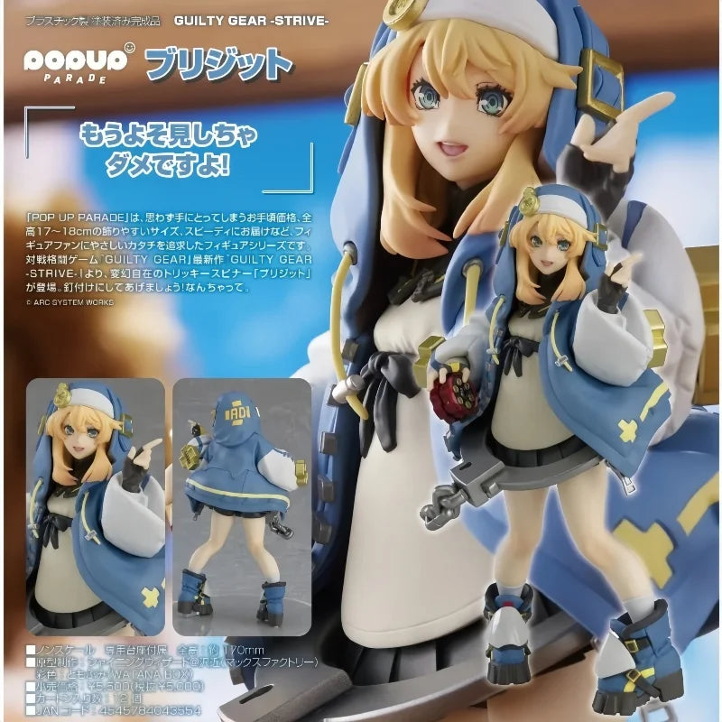 Gsc Pop Up Parade Maxfactory Authentic Guilty Gear Strive Bridget Anime Action Figure Collectible Statue For Otaku Desktop Decor