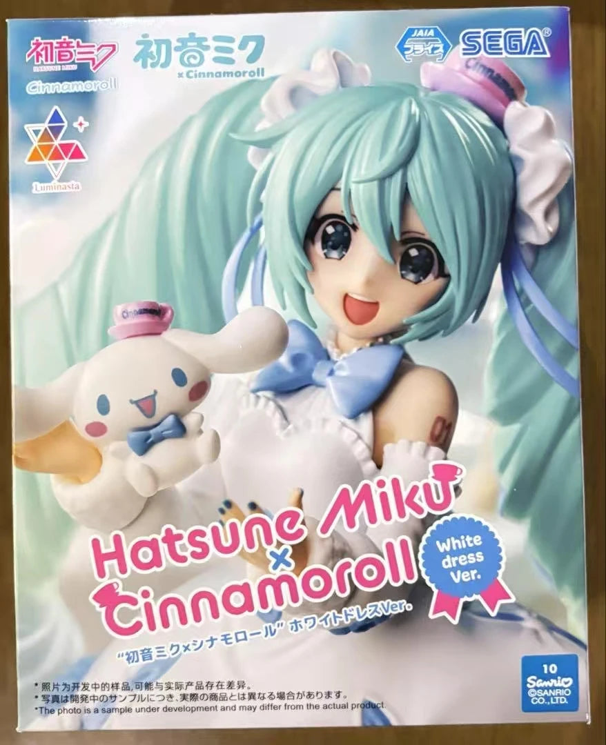 Original SEGA Hatsune Miku Cinnamoroll Anime Figure Noddle Stopper Toy Action Figure Anime Figure PVC Model Collection Doll Gift