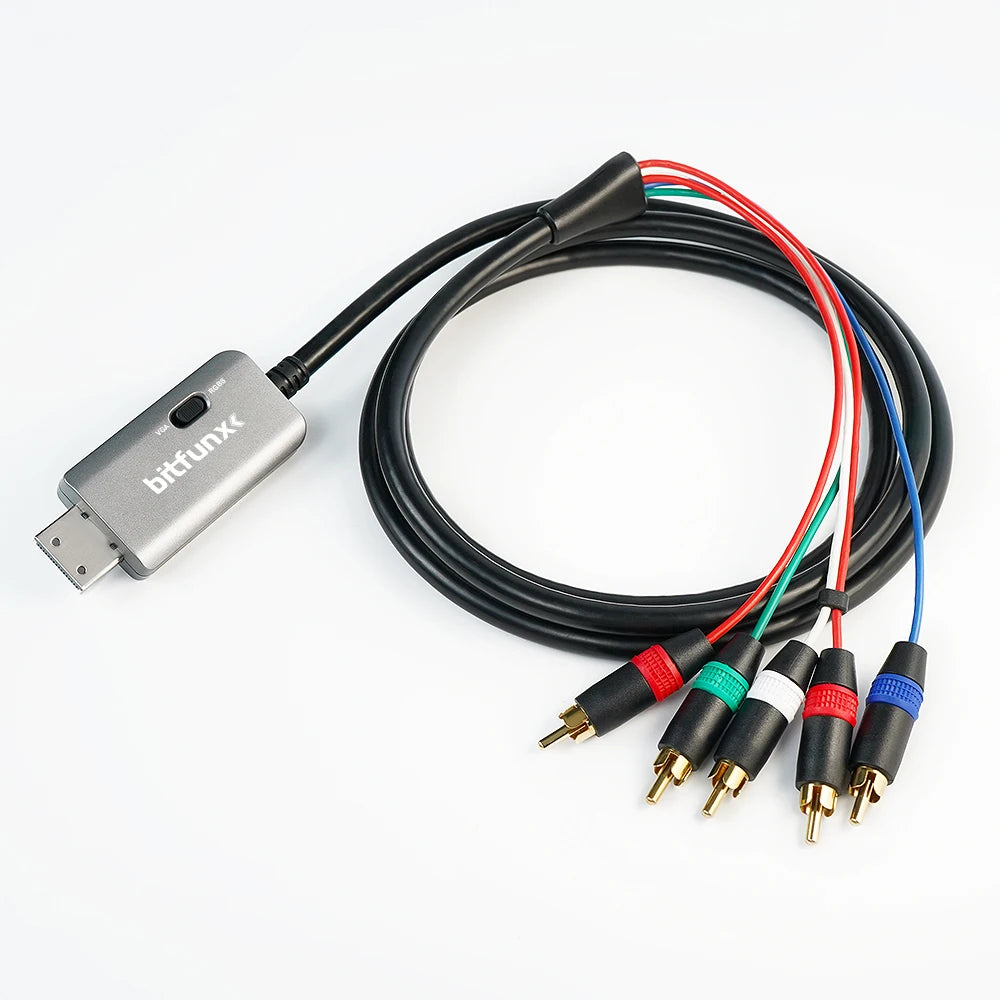 BitFunx RGBS VGA To Component Video 5RCA YPbPr Cable For Sega Dreamcast DC Game Console