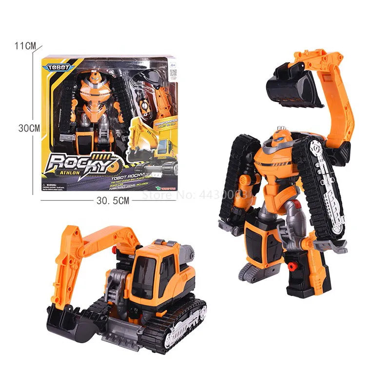 Newest Big ABS Tobot Transformation Robot Toys Korea Cartoon Brothers Anime Tobot Deformation Car Bulldozer Toys for Child Gift