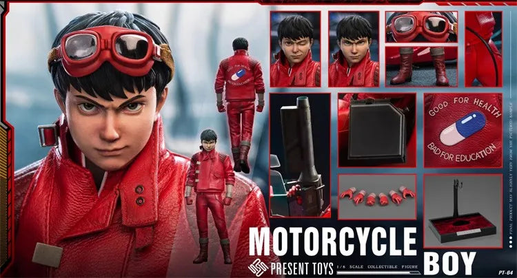 2025 NEW STOCK PRESENT TOYS PT-SP64 1/6 Scale Akira Handsome Young Motorcycle Boy Full Set for 6" Action Figure Model Toys Gifts