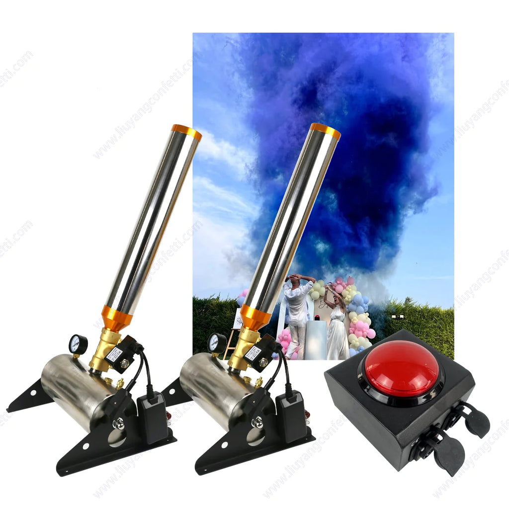 Elektrische Fernbedienung Konfetti Pulver Maschine Luft Kompression Maschine Baby Dusche Hochzeit Party Geschlecht Offenbaren Streamer Rauch