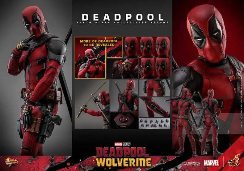 Hot Toys 1/6 Scale Marvel Ht Deadpool & Wolverine Deadpool Mms746 Anime Action Figure Model Garage Kit Toy Kids Christmas Gifts