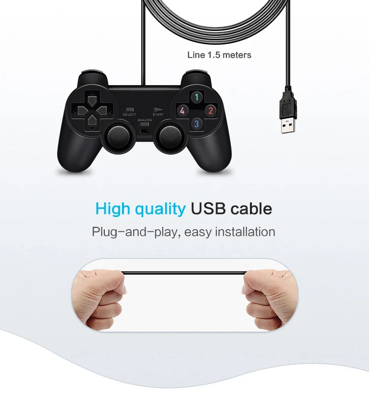 Data Frog Wired Gamepad for PS2 Controller for PS2 Joystick for Playstation 2 Vibration Shock Joypad Wired USB PC Control