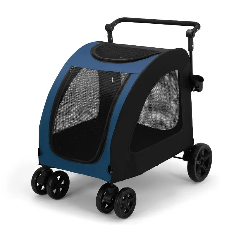 Dog Stroller Portable Breathable Puppy Carrier Strong Load-bearing Capacity Dog Transport Foldable Travel Pets Dogs Accessories