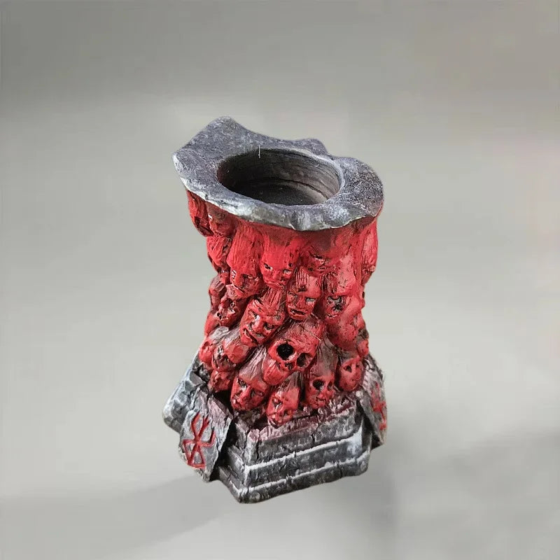 Resin Figure Berserk Skull Statue  Action Anime Figurine Model Candlestick Halloween Decoration Toys