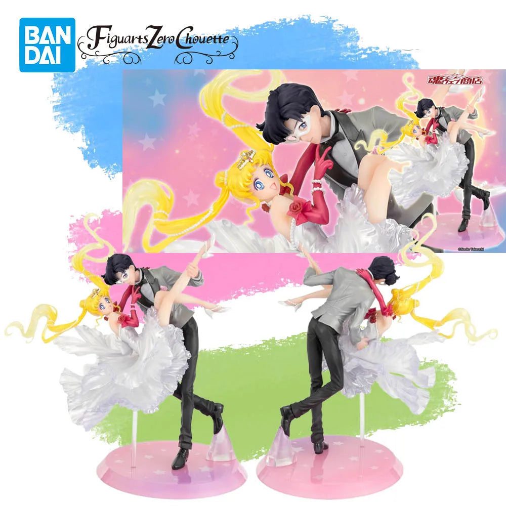 In Stock Genuine BANDAI Figuarts Zero Chouette Sailor Moon Moonlight Glow Edition Rabbit Tuxedo Mask Figure Anime Action Model
